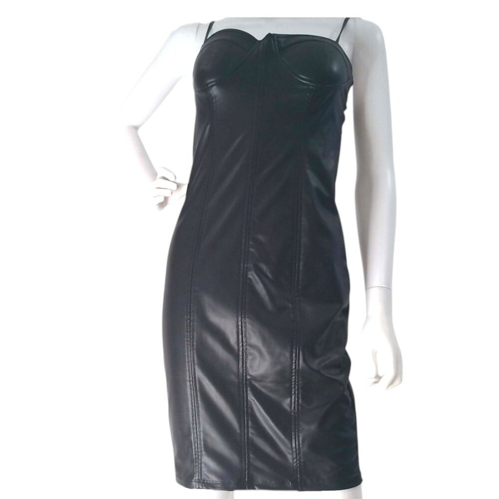 Faux Leather Bodycon Mini Dress